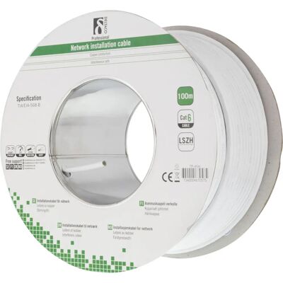 Deltaco TP-45H 100m Hvit Cat6 U/UTP Nettverkskabel Deltaco TP-45H 100m Hvit Cat6 U/UTP Nettverkskabel