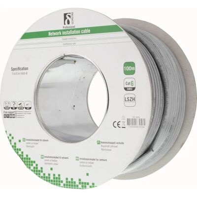Deltaco TP-46H Verkkokaapeli - 100m Cat6 U/UTP Harmaa Deltaco TP-46H Verkkokaapeli - 100m Cat6 U/UTP Harmaa