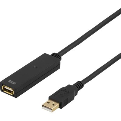 Deltaco USB jatkojohto - 15m, Aktiivinen, Musta Deltaco USB jatkojohto - 15m, Aktiivinen, Musta