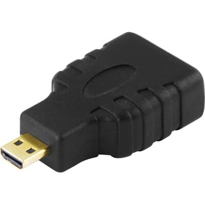 Deltaco Micro HDMI to HDMI Adapter - Musta - Kaapeliadapteri Deltaco Micro HDMI to HDMI Adapter - Musta - Kaapeliadapteri
