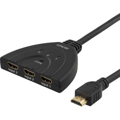 Deltaco HDMI Kytkin - 3-1 Automaatti/Manuaali - Musta Deltaco HDMI Kytkin - 3-1 Automaatti/Manuaali - Musta