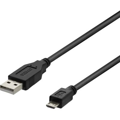 Deltaco USB Kaapeli Micro-103 - 2m Musta - USB 2.0 Deltaco USB Kaapeli Micro-103 - 2m Musta - USB 2.0