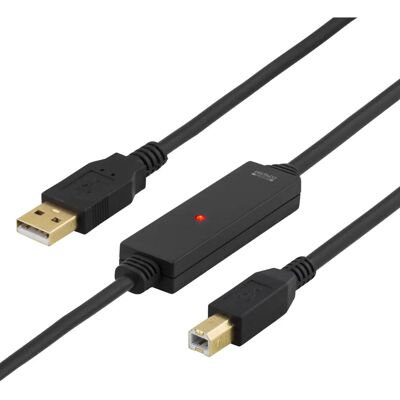 Deltaco EX05M - 5m USB A-B aktiivinen kaapeli - Musta Deltaco EX05M - 5m USB A-B aktiivinen kaapeli - Musta