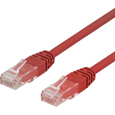 Deltaco TP-603R - Verkkokäytäväkaapeli - Punainen 0,3 m - Cat6 U/UTP Deltaco TP-603R - Verkkokäytäväkaapeli - Punainen 0,3 m - Cat6 U/UTP
