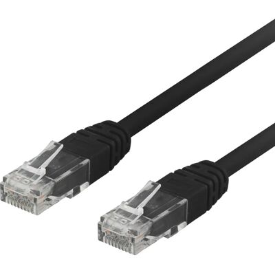Deltaco TP-603S Verkkokaapeli - 0,3m - Musta - U/UTP - Cat6 Deltaco TP-603S Verkkokaapeli - 0,3m - Musta - U/UTP - Cat6
