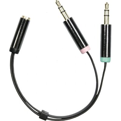 Deltaco Malli AUD-202 Äänikaapeliadapteri - Mikrofoni & Stereo Deltaco Malli AUD-202 Äänikaapeliadapteri - Mikrofoni & Stereo