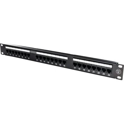 Deltaco Musta 19" Patch Panel 24xRJ45 Cat6a 10Gbps - Patch Panel Deltaco Musta 19" Patch Panel 24xRJ45 Cat6a 10Gbps - Patch Panel