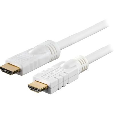 Deltaco HDMI-1201 20m HDMI Kaapeli - Valkoinen Deltaco HDMI-1201 20m HDMI Kaapeli - Valkoinen