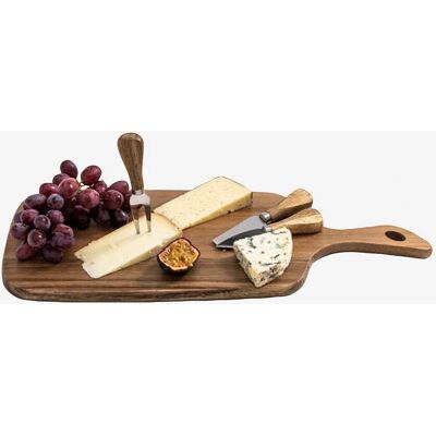 Markus Aujalay - Naturlig tapas serveringsbrett med 3 bestikk - 48x20 cm Markus Aujalay - Naturlig tapas serveringsbrett med 3 bestikk - 48x20 cm
