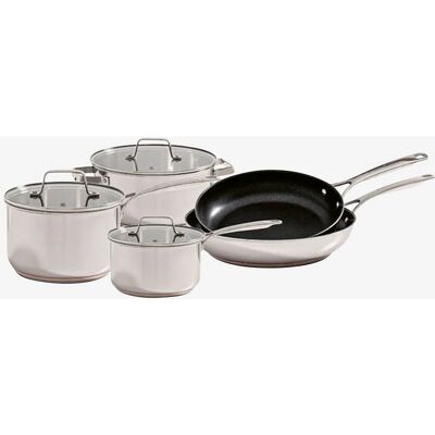 Markus Aujalay - Eksklusivt 8-delt kogesæt - Ergonomiske håndtag - Non-stick belægning - 3 glaslåg Markus Aujalay - Eksklusivt 8-delt kogesæt - Ergonomiske håndtag - Non-stick belægning - 3 glaslåg