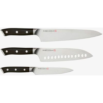 Markus Aujalay - Klassisk knivsæt 3 dele - Sølv - Køkkenknive & tilbehør - Homeroom Markus Aujalay - Klassisk knivsæt 3 dele - Sølv - Køkkenknive & tilbehør - Homeroom