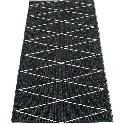 Pappelina Max Wendeteppich - 70x160cm - Schwarz / Vanille - Schwedisches Handwerk Pappelina Max Wendeteppich - 70x160cm - Schwarz / Vanille - Schwedisches Handwerk