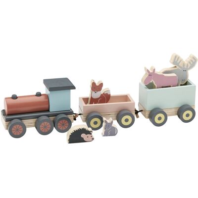 Kids Concept Holz Zug mit Tieren - Mehrfarbig - 44,5cm Kids Concept Holz Zug mit Tieren - Mehrfarbig - 44,5cm