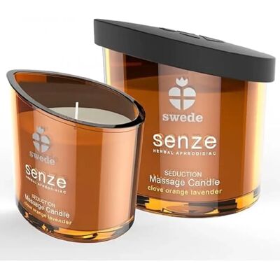 Swede Model SENZE SEDUCTION - Masážní svíčka Hřebíček Pomeranč Levandule - 50ml Swede Model SENZE SEDUCTION - Masážní svíčka Hřebíček Pomeranč Levandule - 50ml