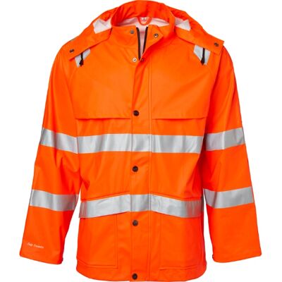Top Swede Regn Hi-Vis-jakke - Fluorescerende Orange - Størrelse L Top Swede Regn Hi-Vis-jakke - Fluorescerende Orange - Størrelse L