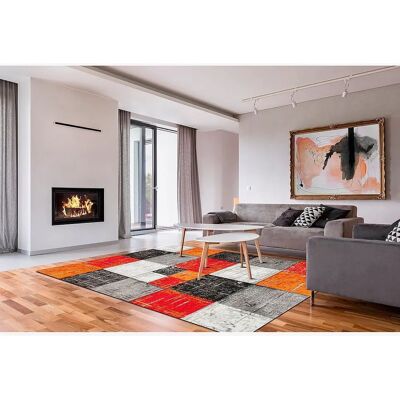 KM Home London Flerfarvet Tæppe - Holdbart Syntetisk Materiale KM Home London Flerfarvet Tæppe - Holdbart Syntetisk Materiale