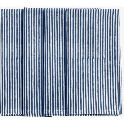 Marineblå - 50X50 Unisex - Stripeservietter 4-pakning - Chamois Marineblå - 50X50 Unisex - Stripeservietter 4-pakning - Chamois