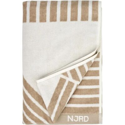NJRD Beige Stripet Badehåndkle - 70x140 cm NJRD Beige Stripet Badehåndkle - 70x140 cm