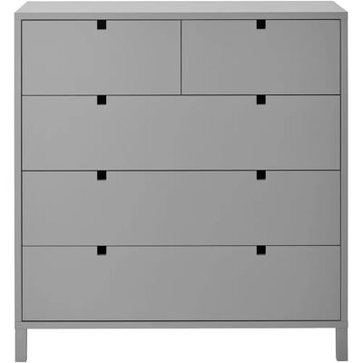 1898 Square Kommode - 2+3 Skuffer, Grå, Firkantet Design 1898 Square Kommode - 2+3 Skuffer, Grå, Firkantet Design