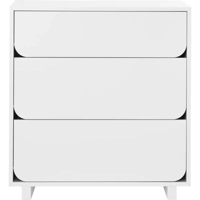 Vidja Smal Hvit 3-Drawer Kommode - Oppbevaringsmøbel Vidja Smal Hvit 3-Drawer Kommode - Oppbevaringsmøbel