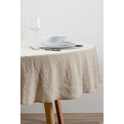 Himla - Rund Borddække Sunrise - Beige 160x160cm Himla - Rund Borddække Sunrise - Beige 160x160cm