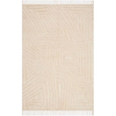 KM Home - Marokko bomuldstæppe - Beige - 240x340 cm KM Home - Marokko bomuldstæppe - Beige - 240x340 cm