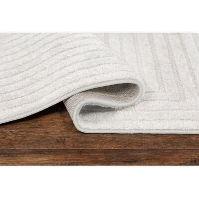 KM Home Bella Vit Matta - High-low Mönster, Mjuk, 160x230cm KM Home Bella Vit Matta - High-low Mönster, Mjuk, 160x230cm