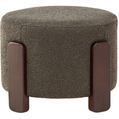 Venture Home Coffey - Rund puff i boucle-stoff - Mørk grå Venture Home Coffey - Rund puff i boucle-stoff - Mørk grå
