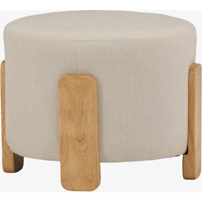 Venture Home Coffey Beige Pouf Rond en Tissu avec Pieds en Bois - Pouf - Publicité Venture Home Coffey Beige Pouf Rond en Tissu avec Pieds en Bois - Pouf - Publicité