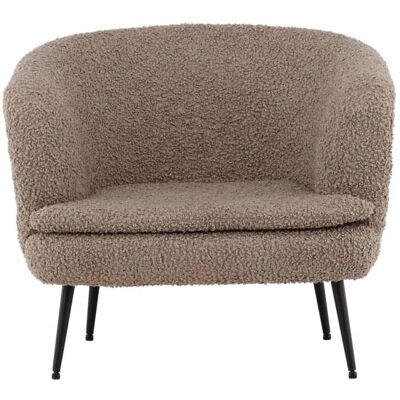 Beige Nordkoster Lenestol - Moderne, Myk Teddy, Stållegg Beige Nordkoster Lenestol - Moderne, Myk Teddy, Stållegg
