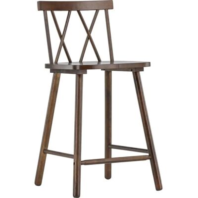 VIND Barstuhl - Eleganter Gummibaum Hoher Sitz - Küche oder Bar VIND Barstuhl - Eleganter Gummibaum Hoher Sitz - Küche oder Bar
