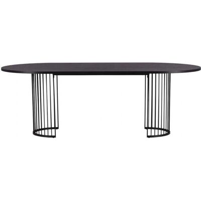 VIND - Elegant svart MDF stål spisebord - 220cm VIND - Elegant svart MDF stål spisebord - 220cm
