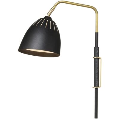 Örsjö Belysning Örsjö Lean Svart Struktur Messing Kabel - Vegglampe Örsjö Belysning Örsjö Lean Svart Struktur Messing Kabel - Vegglampe