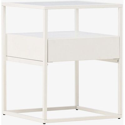 Venture Home Fortaleza - Moderne glas- og metal-natbord - Hvid Venture Home Fortaleza - Moderne glas- og metal-natbord - Hvid