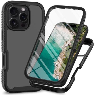 MTK iPhone 16 Pro Max gennemsigtig PC+TPU cover - Skærmfilm MTK iPhone 16 Pro Max gennemsigtig PC+TPU cover - Skærmfilm