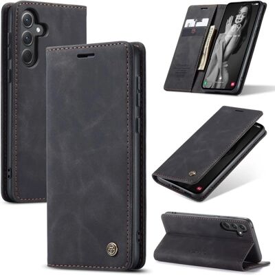 CASEME Retro Lompakkokotelo Samsung Galaxy A56 - Musta CASEME Retro Lompakkokotelo Samsung Galaxy A56 - Musta