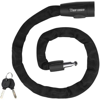West Biking Pyörälukko - 70cm Teräsketjuli MTB & Sähköpyörälle West Biking Pyörälukko - 70cm Teräsketjuli MTB & Sähköpyörälle