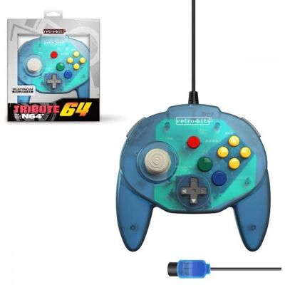 Retro-Bit RB-N64-0789 Manette de Jeu Bleue - Manette de Jeu - Publicité Retro-Bit RB-N64-0789 Manette de Jeu Bleue - Manette de Jeu - Publicité