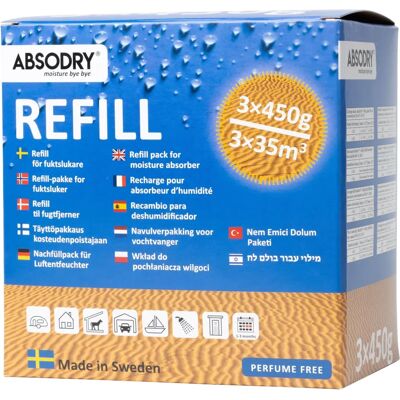Everbrand Suedia Absodry - Reîncărcare pentru dezumidificator, 3x450g - Umiditate Everbrand Suedia Absodry - Reîncărcare pentru dezumidificator, 3x450g - Umiditate