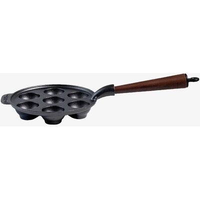 Carl Victor - Jerngryte 22cm med trehåndtak - Svart - Stekepanner & grillpanner Carl Victor - Jerngryte 22cm med trehåndtak - Svart - Stekepanner & grillpanner