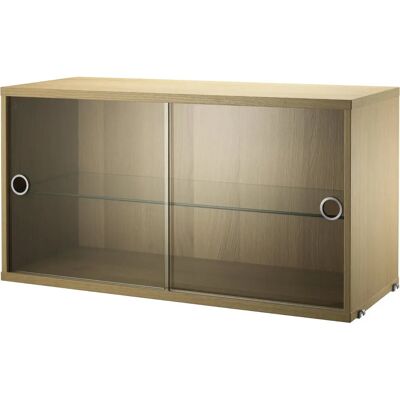 String - Vetrina in Rovere Naturale con Porte in Vetro - Arredamento String - Vetrina in Rovere Naturale con Porte in Vetro - Arredamento