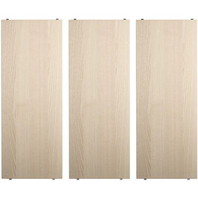 String Furniture Sett med 3 asketre hyller - 78x20 cm - Veggmontering String Furniture Sett med 3 asketre hyller - 78x20 cm - Veggmontering