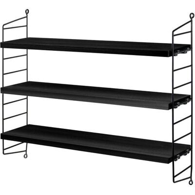 String Møbler Reol 60x50 cm - Svartbeiset Ask/Sort - Modulær Veggrekke String Møbler Reol 60x50 cm - Svartbeiset Ask/Sort - Modulær Veggrekke