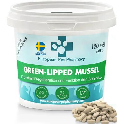 Svenska Djurapoteket Grönläppad Mussla 120 tabletter - Kosttillskott Svenska Djurapoteket Grönläppad Mussla 120 tabletter - Kosttillskott