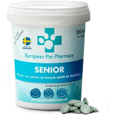 European Pet Pharmacy Polska Senior - Kosttillskott för Hundar - 200 Tabletter European Pet Pharmacy Polska Senior - Kosttillskott för Hundar - 200 Tabletter