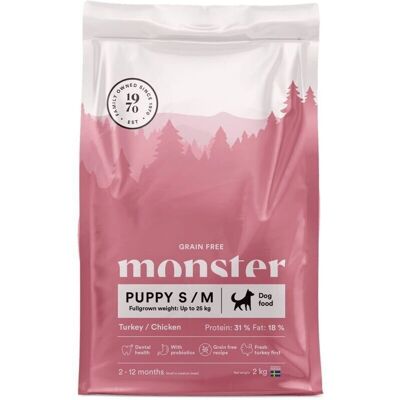 Monster - Puppy Small Breed - Turkey & Chicken - 2kg - Dog Food Monster - Puppy Small Breed - Turkey & Chicken - 2kg - Dog Food