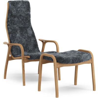 Swedese Lamino Charcoal Saueskinn Oljet Eik - Stol Swedese Lamino Charcoal Saueskinn Oljet Eik - Stol