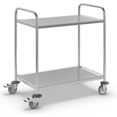 Carrello in Acciaio Inox Kongamek - 2 Piani 685x380mm - 100kg Carrello in Acciaio Inox Kongamek - 2 Piani 685x380mm - 100kg