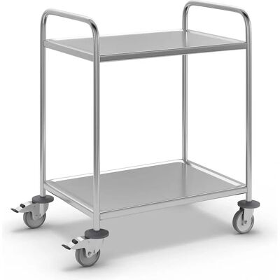 Kongamek Rustfrit stål vogn - 2 hylder - 100kg Bærerevne Kongamek Rustfrit stål vogn - 2 hylder - 100kg Bærerevne