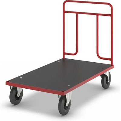 Kongamek Plattformwagen - Stahlrohr-Schiebebügel, Gummiräder, Tragfähigkeit 500 kg Kongamek Plattformwagen - Stahlrohr-Schiebebügel, Gummiräder, Tragfähigkeit 500 kg